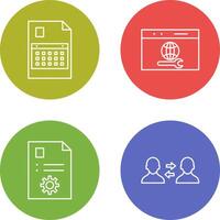 content planning and web support Icon vector