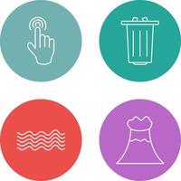 danger of hand press and garbage Icon vector