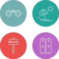 Binoculars and beach Icon vector