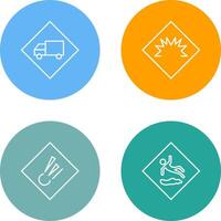 dangerous vehicle and danger of welding Icon vector