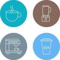 Hot Coffee and Coffee Blender Icon vector