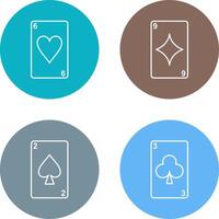 heart cards and diamonds card Icon vector