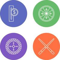 slot for coins and roulette With arrows Icon vector