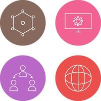 nodes and network setting Icon vector