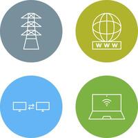 tower and world wide web Icon vector