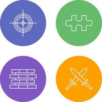 Target and Puzzle Piece Icon vector