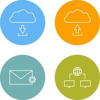 download from cloud upload to cloud Icon vector