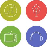 Music Player and Tree Icon vector