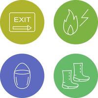 exit and electricity fire Icon vector