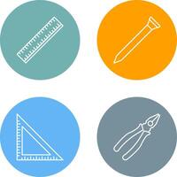 Ruler and Nail Icon vector