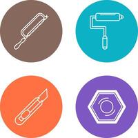 Hacksaw and Paint Roller Icon vector