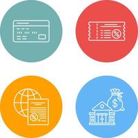 Debit Card and Voucher Icon vector