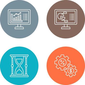 grafico y tarta gráfico icono vector