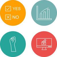 Yes No Option and Statistics Icon vector