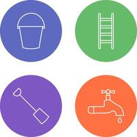 Water Bucket and Ladder Icon vector