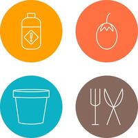 Vegetable plant and Pesticide Icon vector