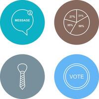 Message Bubbles and Pie Chart Icon vector