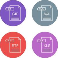 GIF and SQL Icon vector