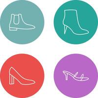 Men Boots and high heels Icon vector