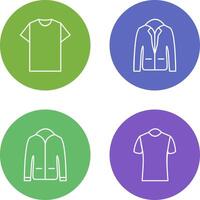 Plain T Shirt and Stylish Jacket Icon vector