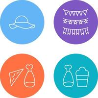 Garlands and Woman Hat Icon vector