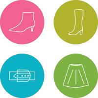 Boots with Heels and Long Boats Icon vector