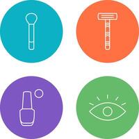 Brush and Razor Icon vector