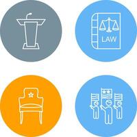 Podium and Law Icon vector