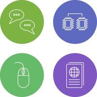 Conversation Bubbles and Processors Connected Icon vector