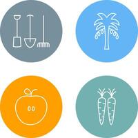 Gardening Tools and Palm tree Icon vector
