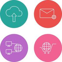 Upload to Cloud and Message Settings Icon vector