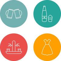 Beers Toasting and Beer Icon vector