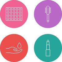 Colored Palette and Comb Icon vector