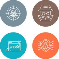 Bug Target and Hacker Icon vector