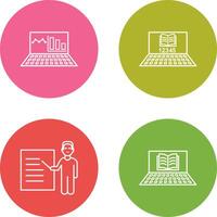 Online Stats and Online Study Icon vector