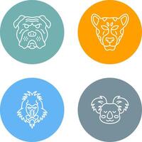 Bulldog and leopard Icon vector