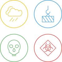 rain and heavy machinery Icon vector