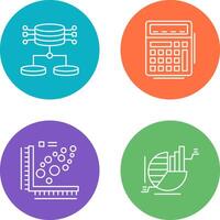 Structured Data and Calculator Icon vector