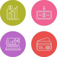 Chart Up and Money Down Icon vector