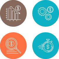 Chart Down and Settings Icon vector