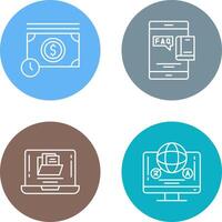 Time is Mony and Faq Icon vector