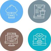 Cloud Computing and Online Shopping Icon vector