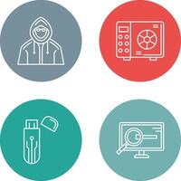 Safe Box and Hacker Icon vector