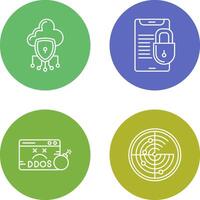 Data Protection and Smart Phone Icon vector