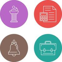 Podium and CalculatorSnack and Money Icon vector