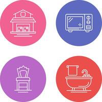 Warehouse and Microwave Icon vector