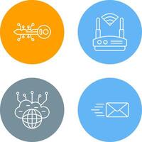 Key and WIFI Icon vector