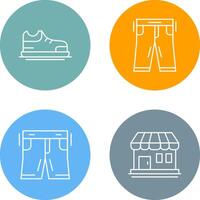 Zapatos y pantalones icono vector