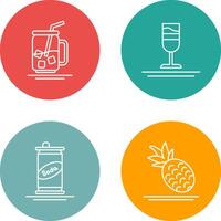 Iced Tea and Rainbow Drink Icon vector