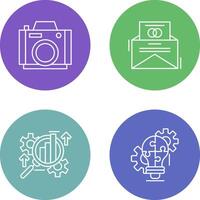 Photo Camera and Invitation Card Icon vector